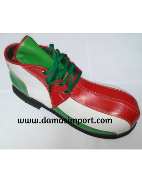 Scarpe Clown Cuoio - Righe Tricolore  L