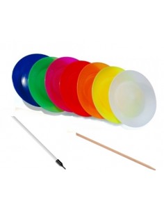 Set 15 piatti cinesi + bacchette plastica + 15 bacchette in