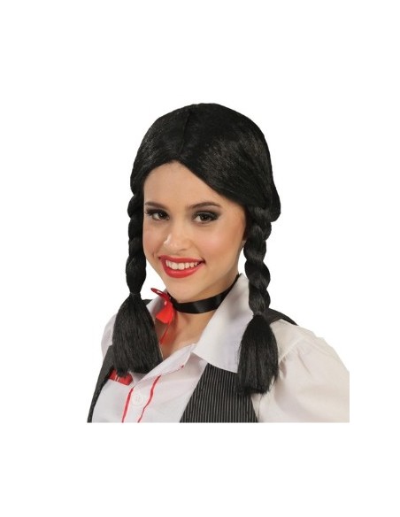 Parrucca Trecce Corte Nera