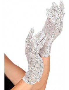Guanti Paillettes Argento | Damas Italia