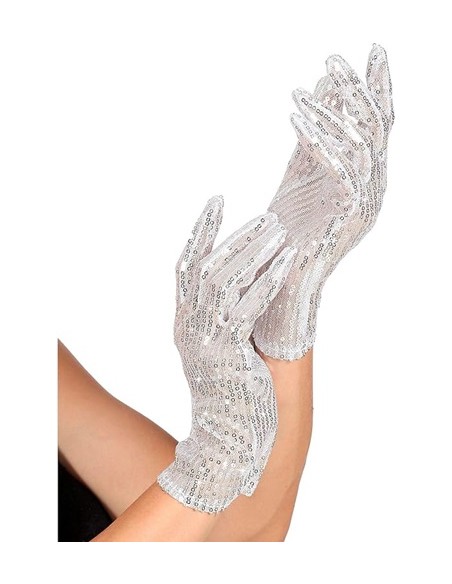 Guanti Paillettes Argento