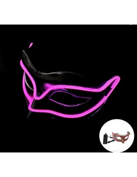 Mezza Maschera Led Luminosa Fucsia