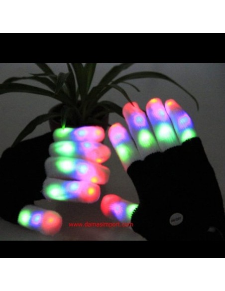 Guanti con tutte le dita luminose