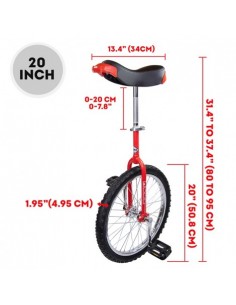 Monociclo Indy Trainer 20" - Rosso | Damas Italia