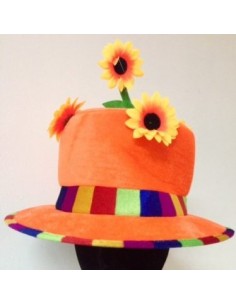 Cappello Clown Arancione con Fiori | Damas Italia