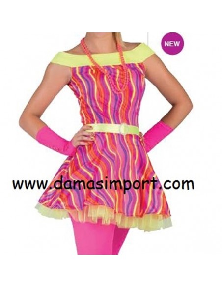 Vestito Clown Donna Righe Fluo