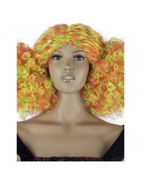Parrucca Clown Due Code Ricce - Fluo