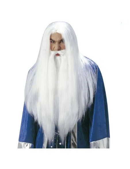 Parrucca e Barba Maxi Mago